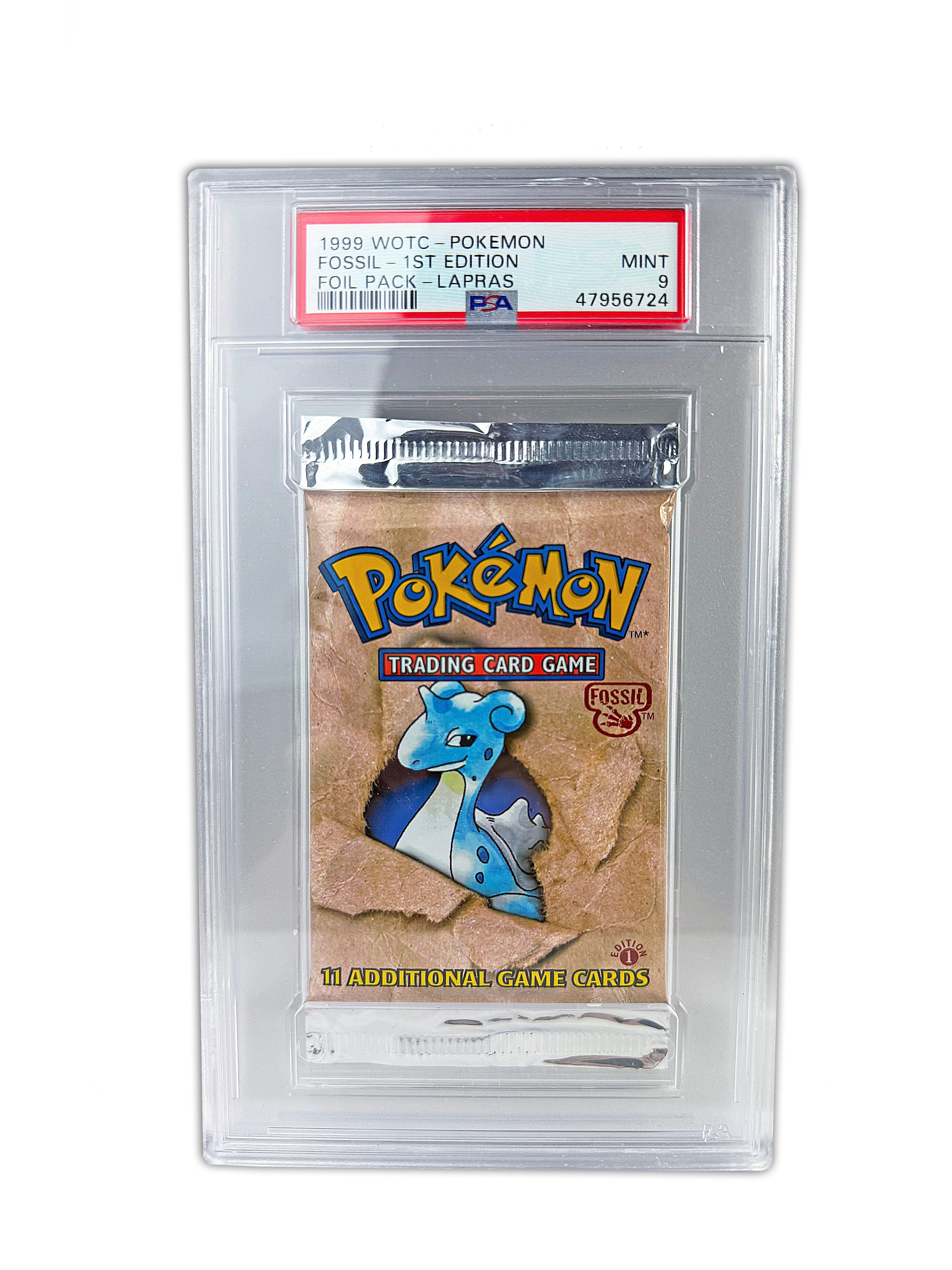 PSA 9 Lapras 1st Edition Fossil Pack