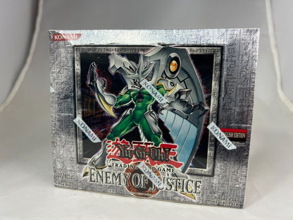 Yugioh 1st Edition Enemy of Justice Booster Box Sealed 24 Packs Mint